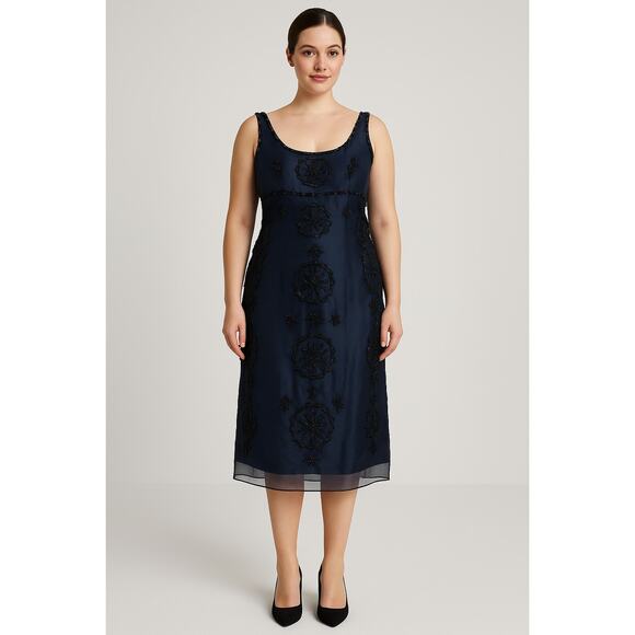 Angel Sanchez Couture Silk Dress,Embellished Evening,Cocktail,red carpet Sz-10 - Picture 1 of 16